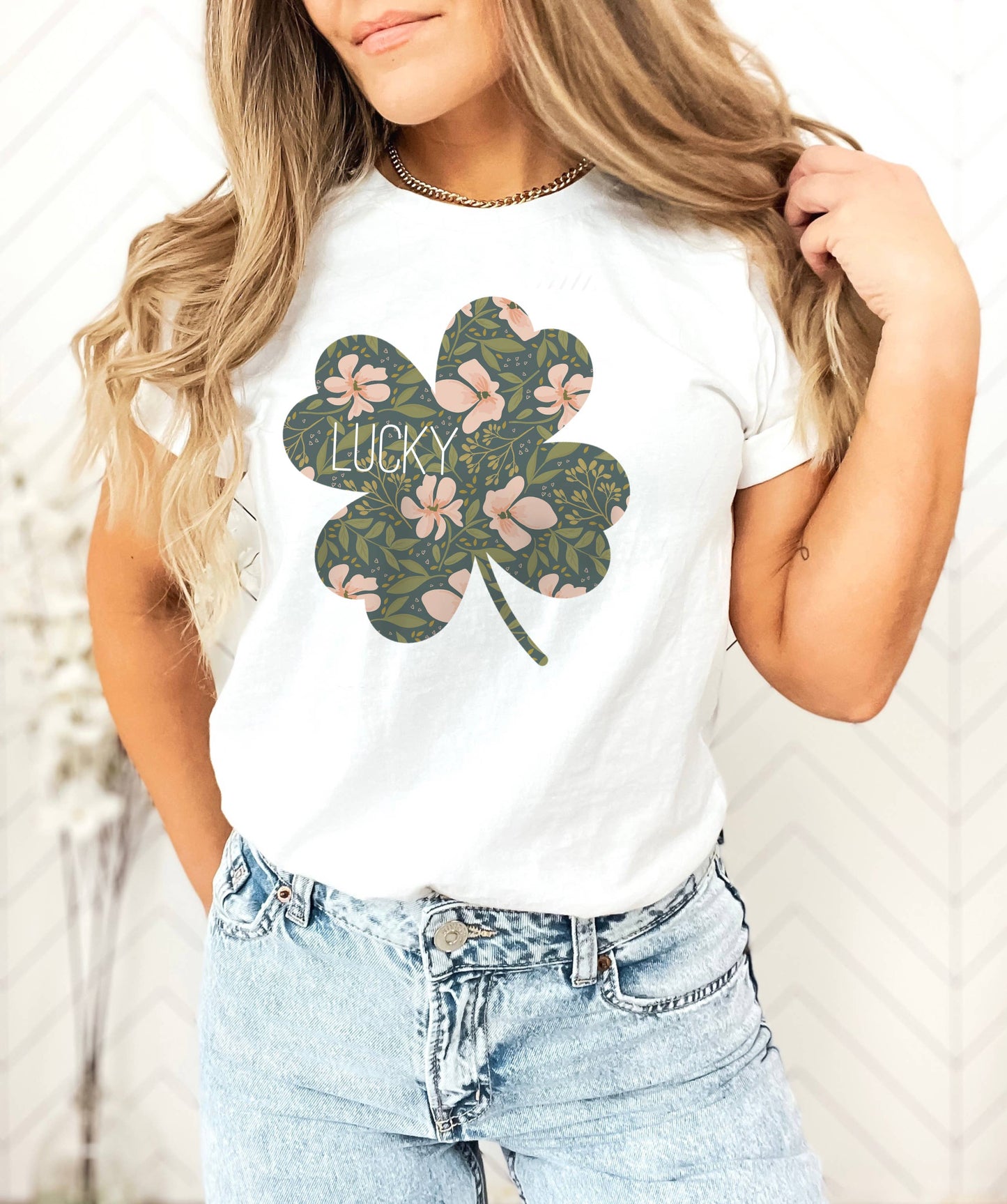 Floral Lucky Clover Tee | St. Patrick's Day | Sizes XS-2XL
