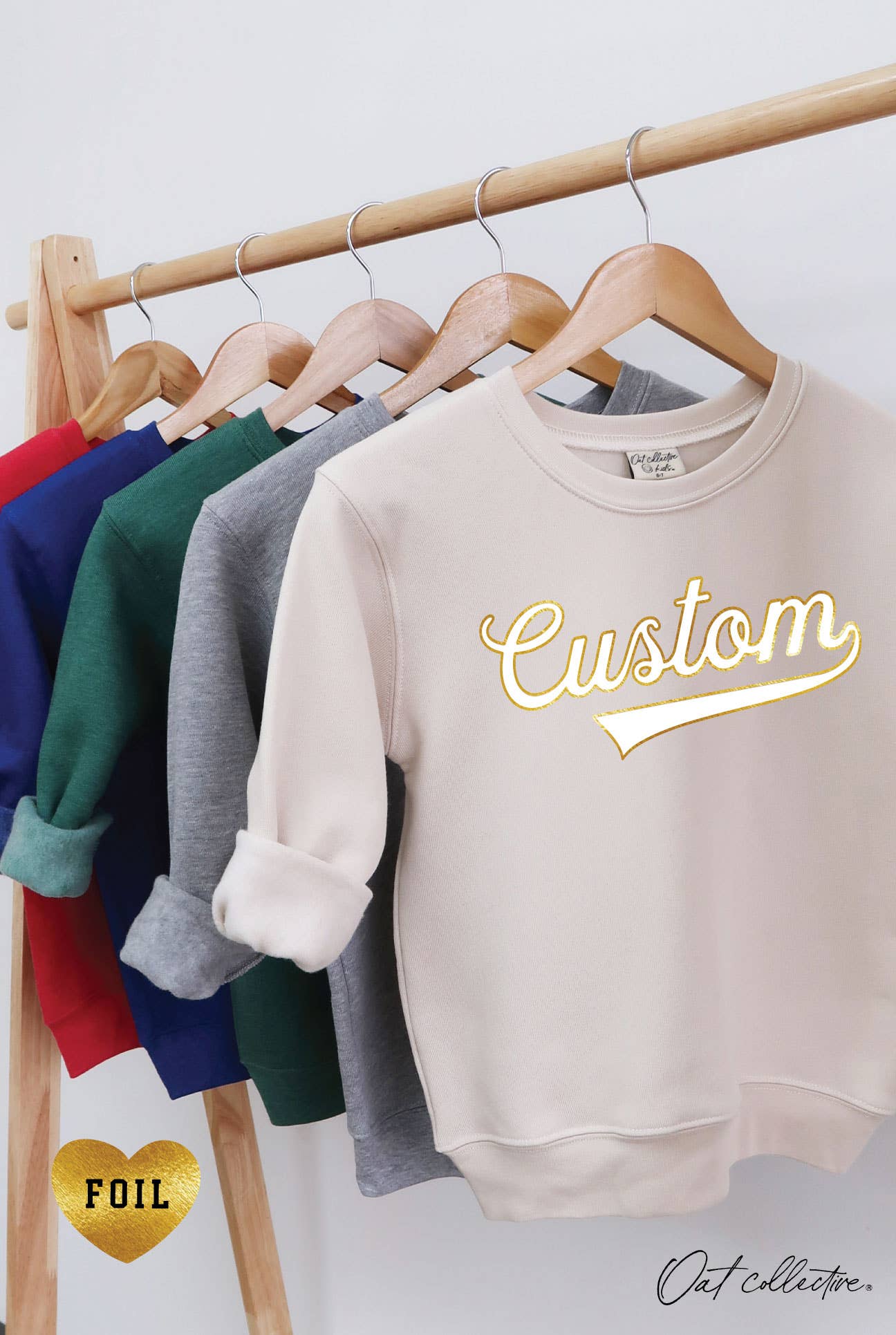 Custom Varsity Foil  Youth Unisex Graphic Sweatshirt