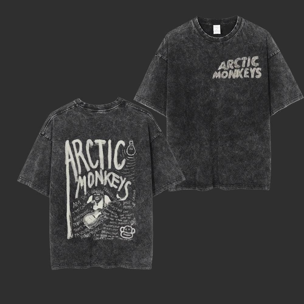 Arctic Monkeys Retro Acid Washed Tee, Vintage Tee