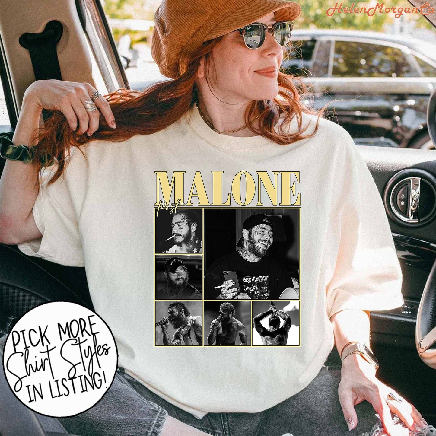 Post Malone Rap Music Merch Austin Album 90s Tee