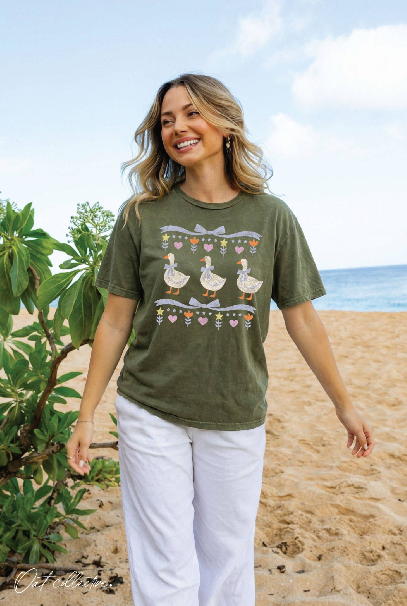 Ribbon Goose  Supima Mineral Washed Tee