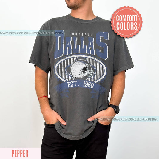 Vintage Dallas Football T-Shirt - Comfort Colors Fan Tee