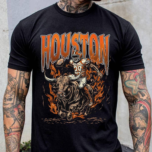 Vintage Houston Football Graphic Sweatshirt