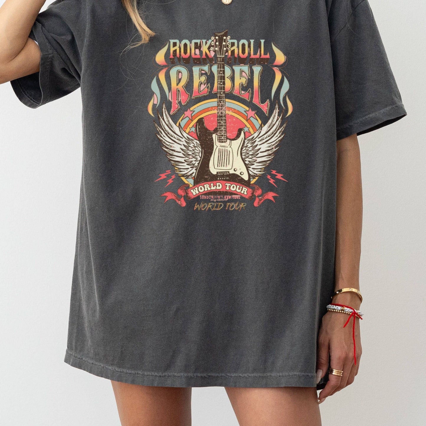 Vintage Rock N Roll Guitar Tee Retro Comfort & Style