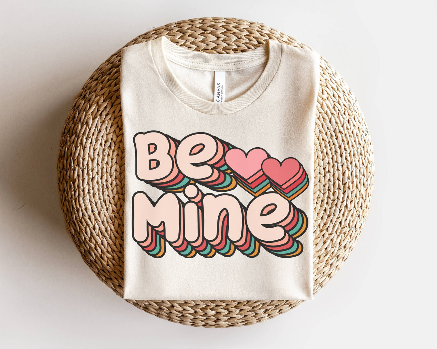 Be Mine Layered Letters Tee | Valentines Day Graphic Tee