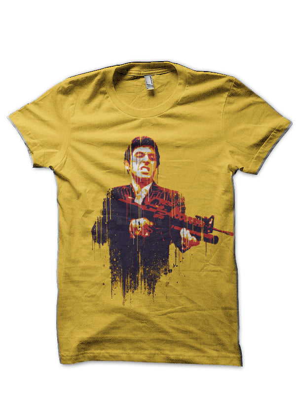 Scarface Half Sleeve Yellow T-Shirt