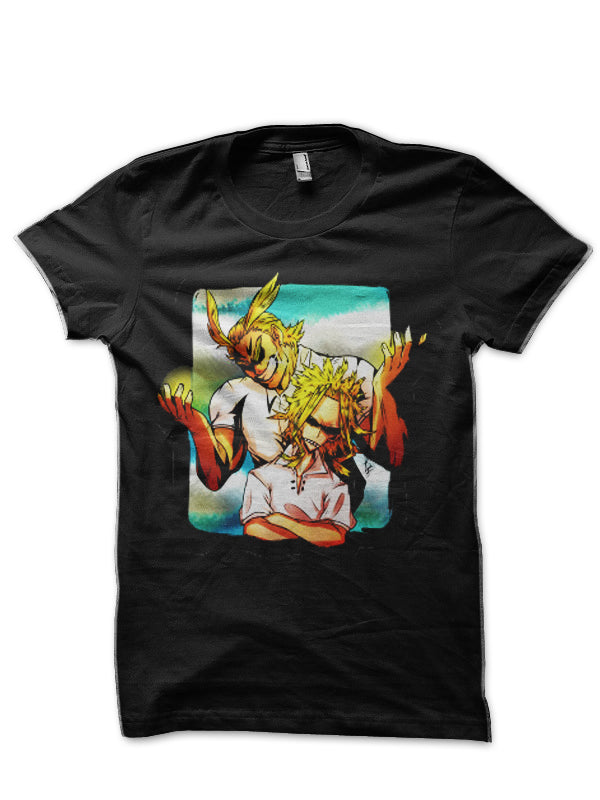 All Might Faces Black  T-Shirt
