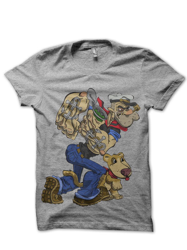 Angry Popeye Grey Tee (All Colours Available)