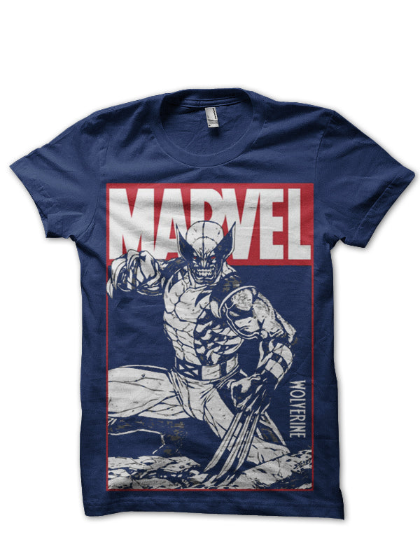 Angry Wolverine Tee (Black & Dark Blue)