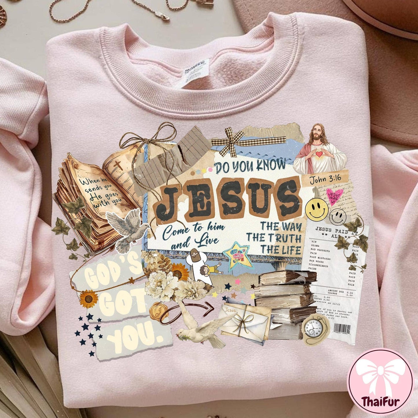 God's Love Faith Collage Heat Transfer Shirt
