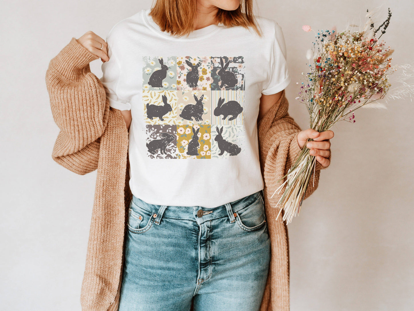 Bunny Chart Easter Graphic Tee | Women's Tees Religous Tee