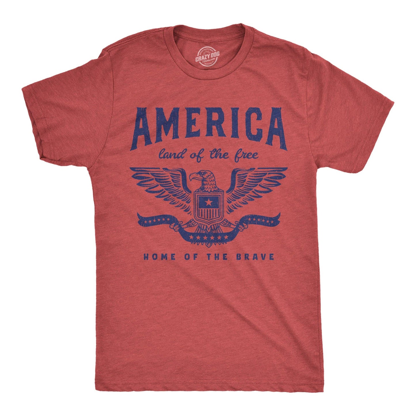 America Land of the Free Home of the Brave Men's T Shirt