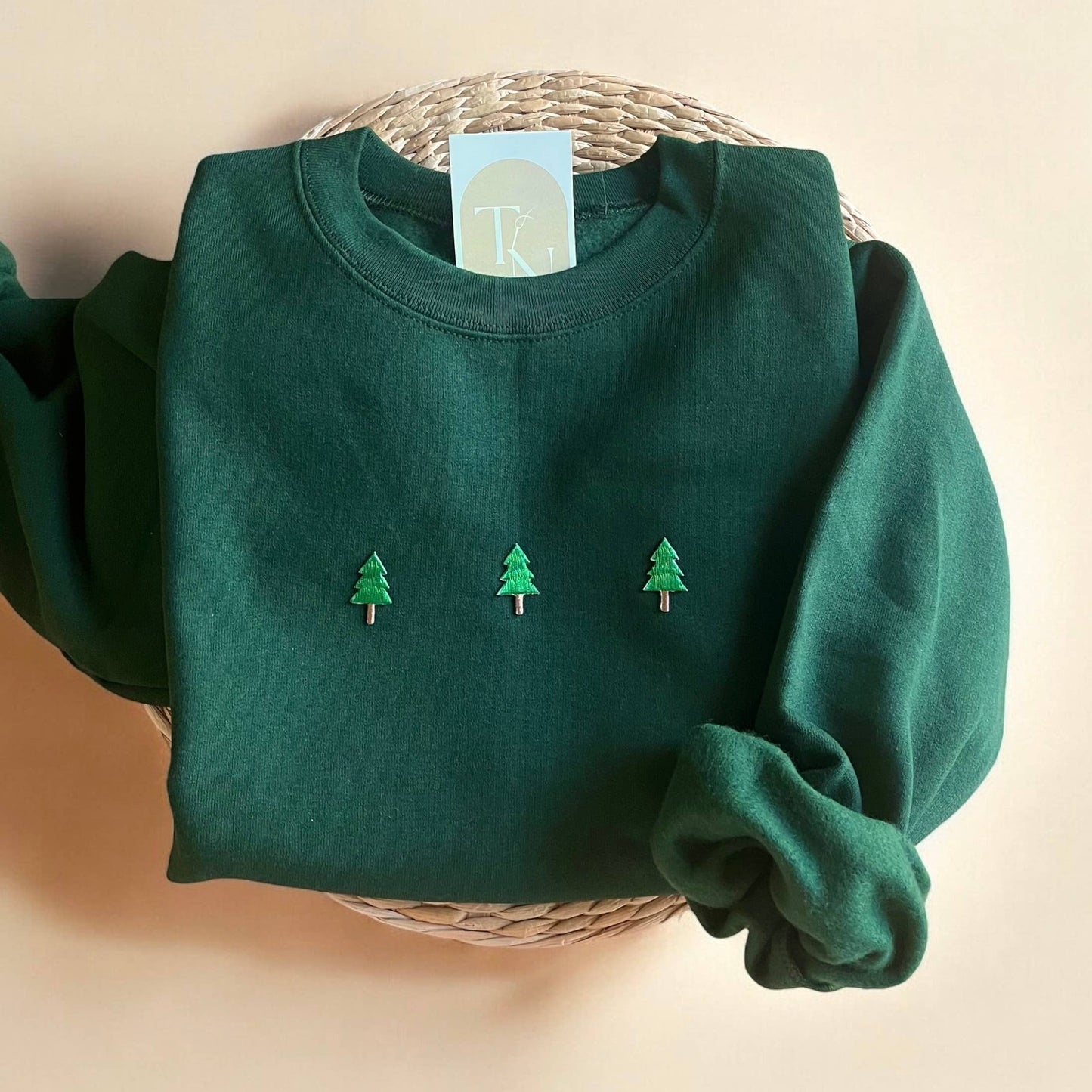Christmas Trees Sweatshirt, Minimalist Winter Sweaters