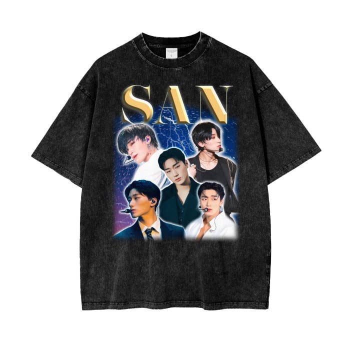 Exclusive Ateez San Acid Wash Oversize T-Shirt - 250 Gsm