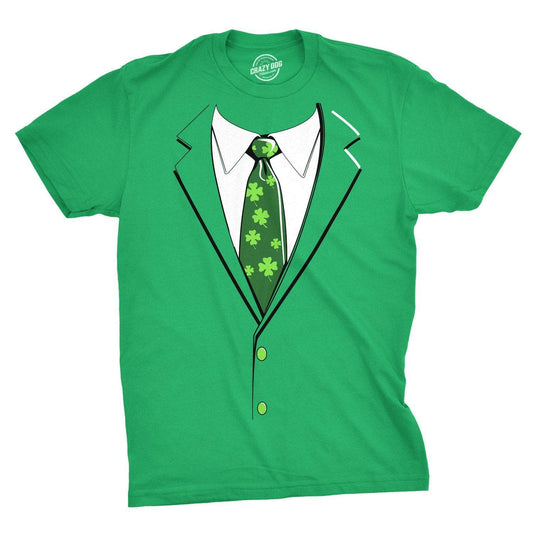 Green Irish Tuxedo T Shirt Funny Saint Patricks Day T Shirts For Men