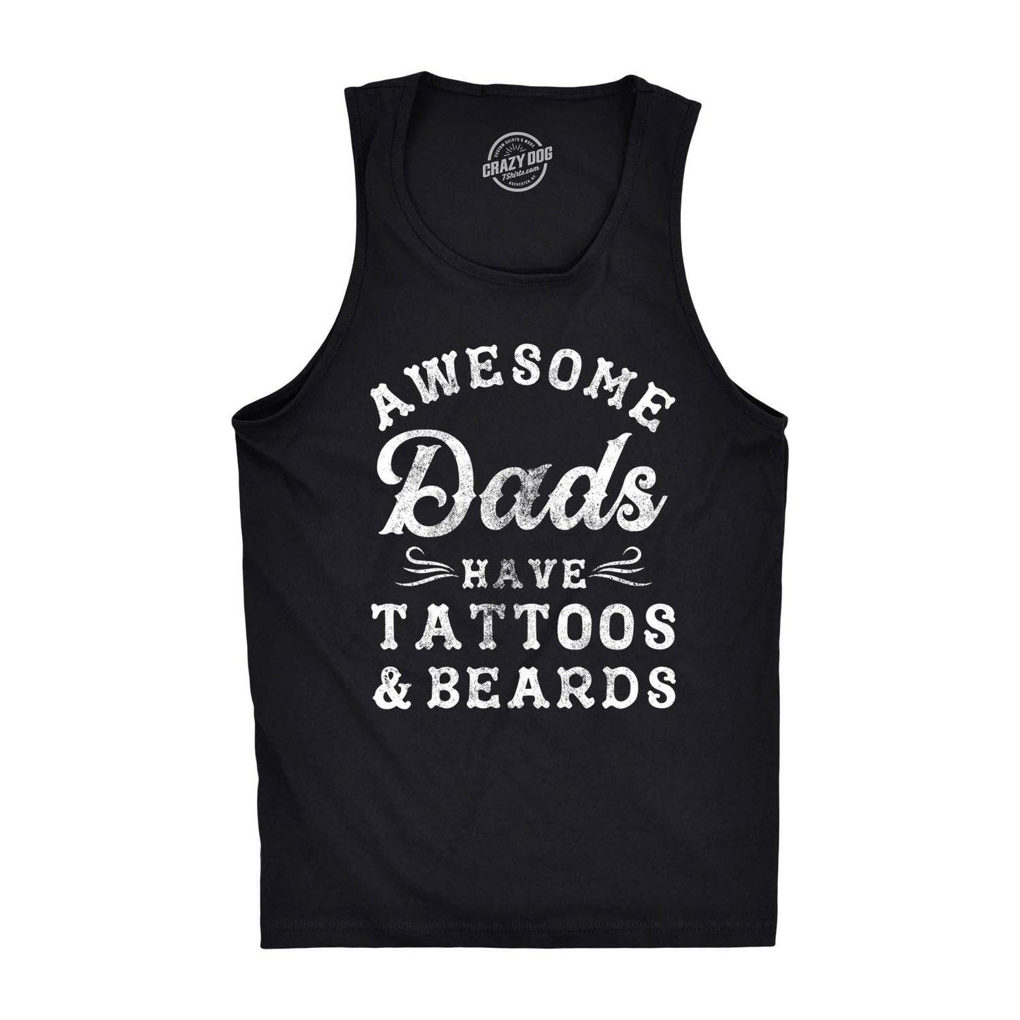 Awesome Dads Have Tattoos and Beards Men's Graphic Tank Top