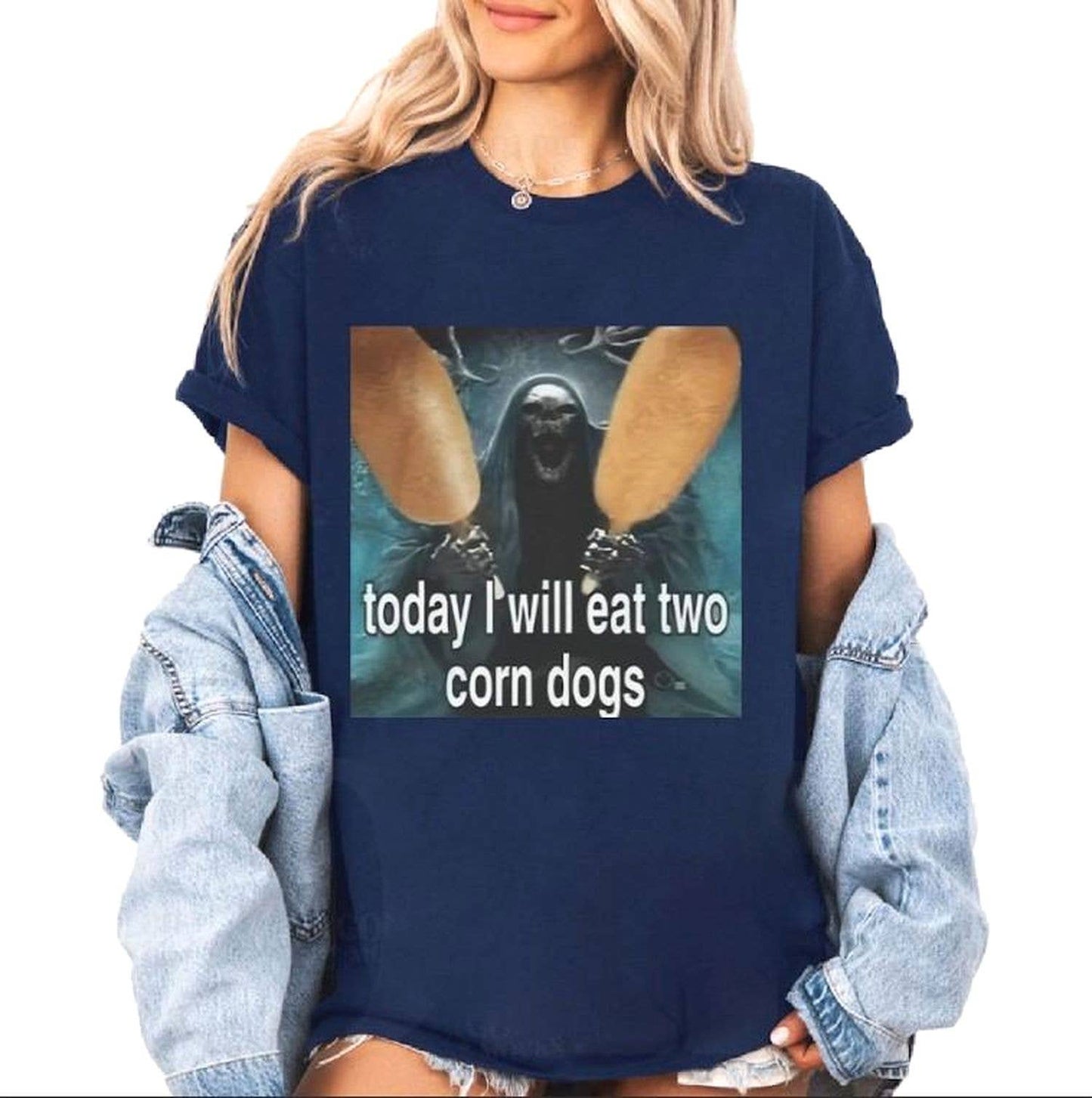 Today I Will Eat Two Corn Dogs Meme T-Shirt - Funny Gift