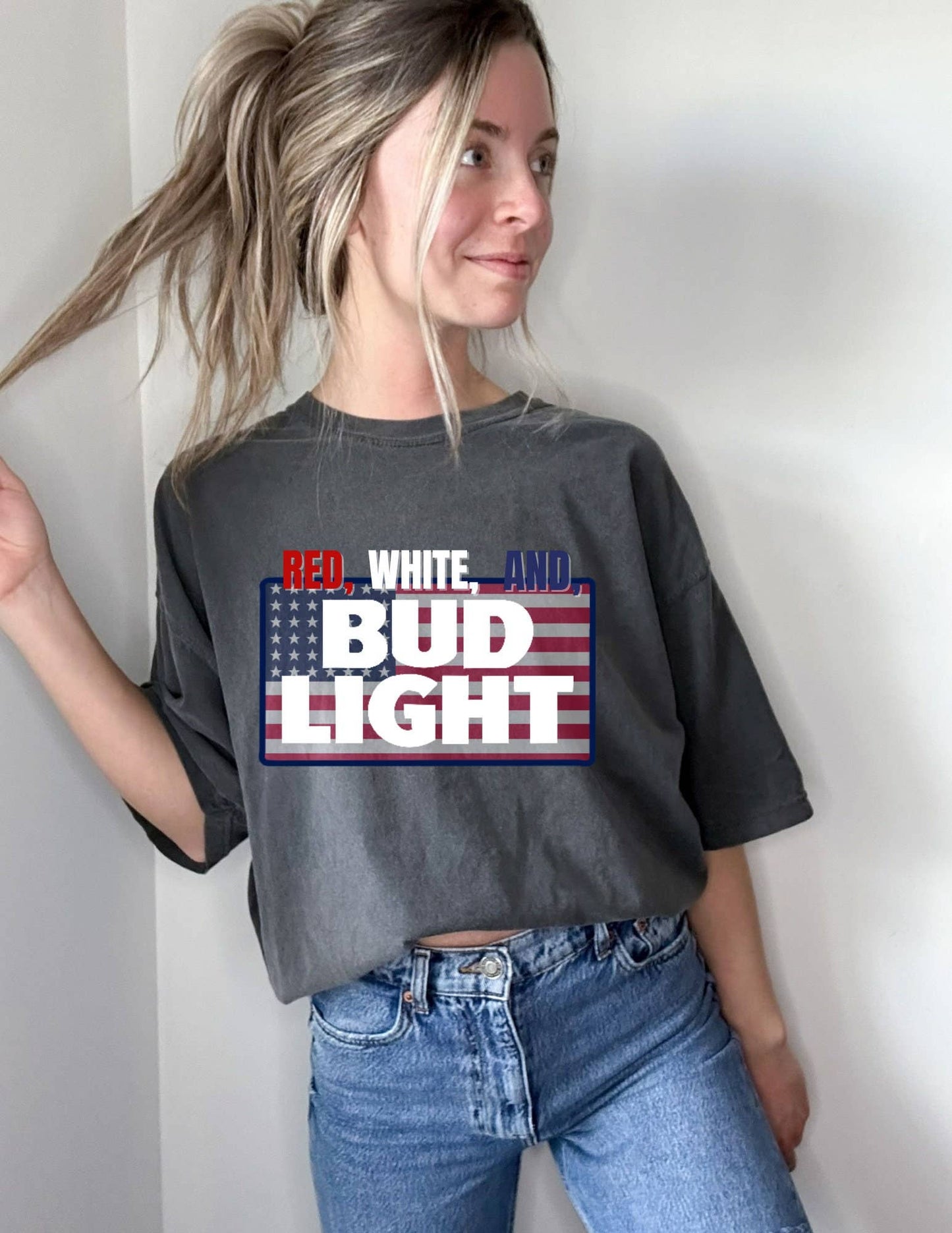 Bud Light America July 4th Tee - Red, White, Blue Collar