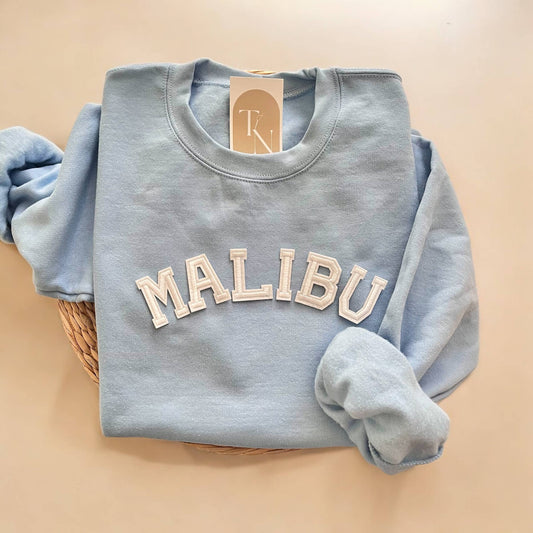 Malibu Crewneck Sweatshirt, Malibu Beach Tops