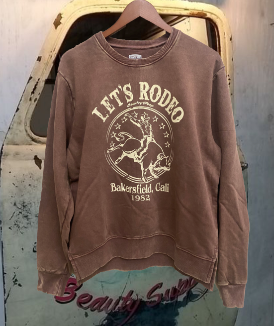 Lets Rodeo Cali Acid Wash Crew Neck Sweatshirt