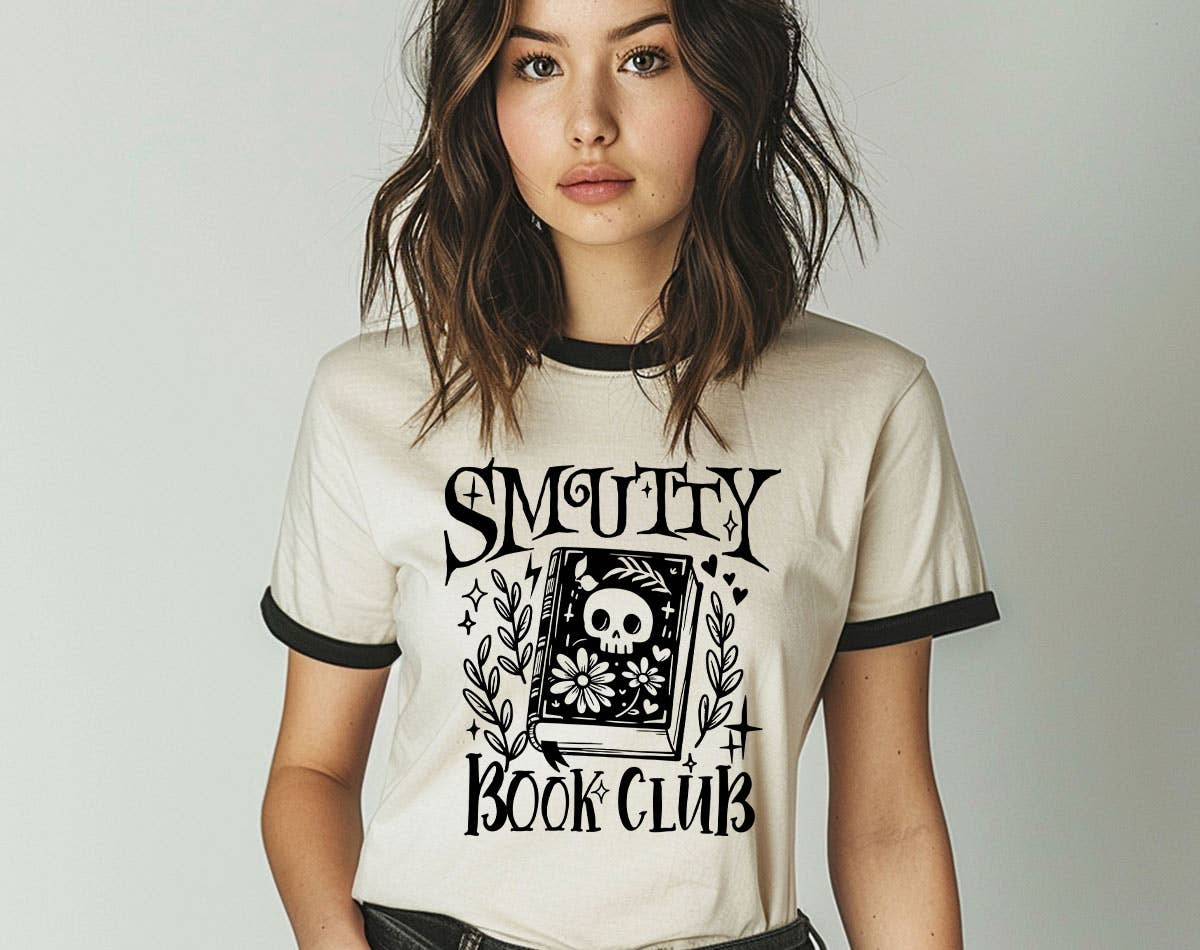 Smutty Book Club - Funny Book Reading Ringer Tee