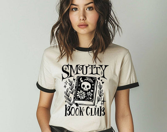 Smutty Book Club - Funny Book Reading Ringer Tee