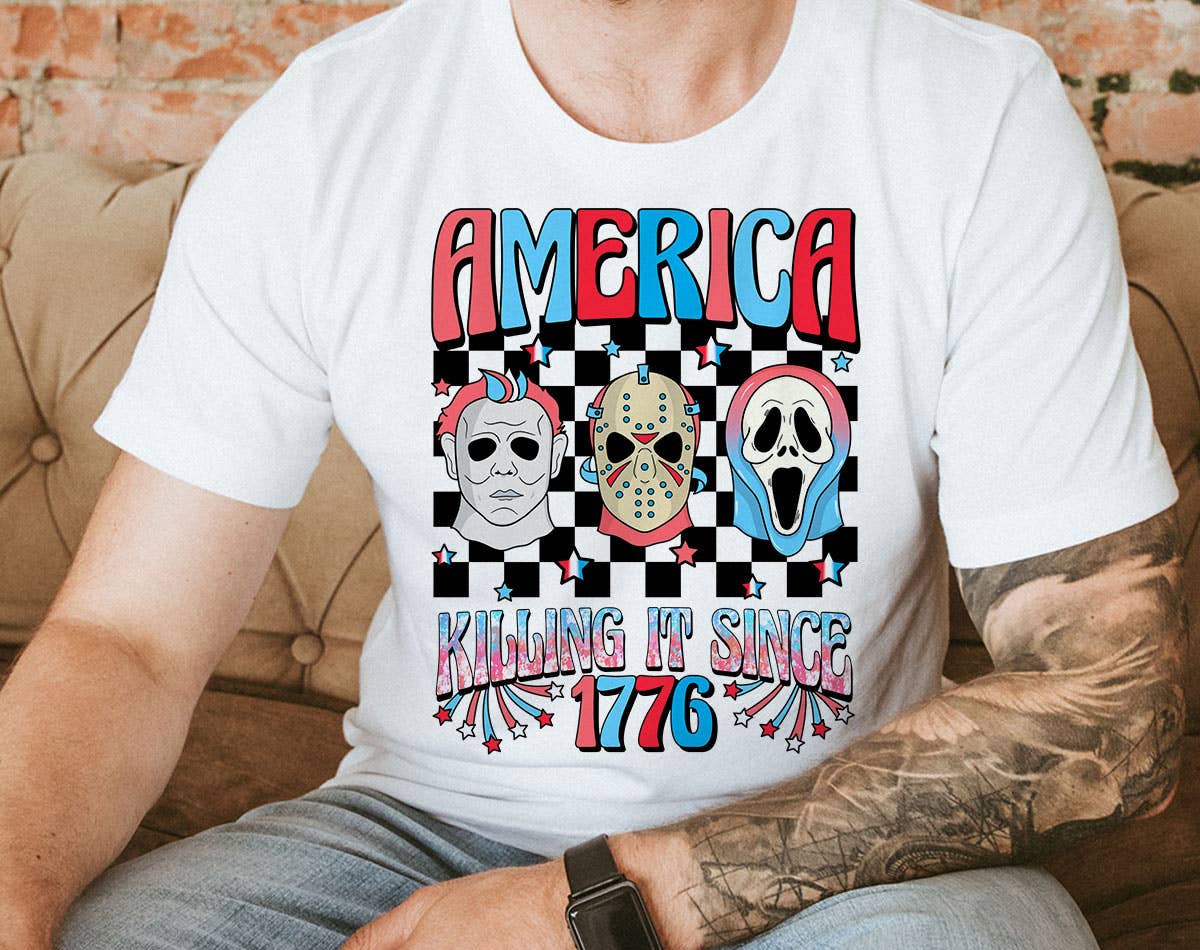 America Killing It 1776 - USA Horror July 4th Summer Shirt