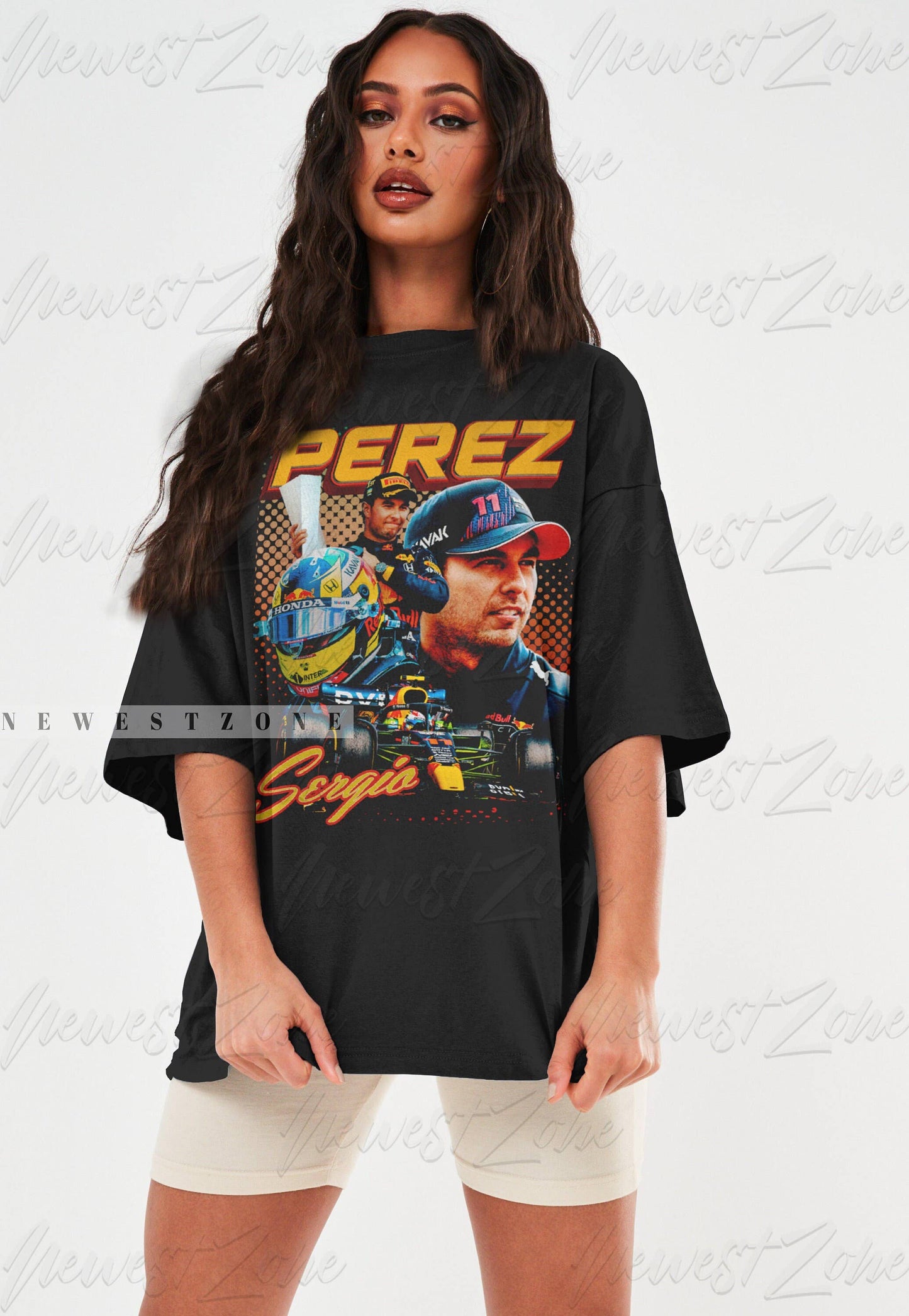Sergio Pérez Vintage 90s Racing Tee  Formula Fans Gift