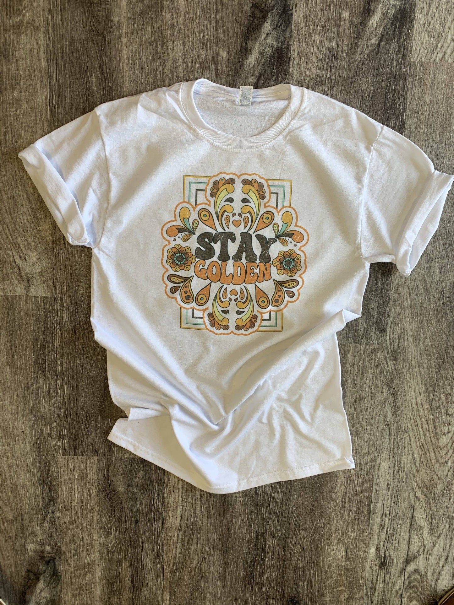 Stay Golden On White Tee