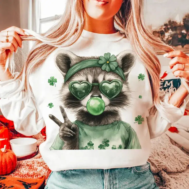 Raccoon Clover Sweatshirt