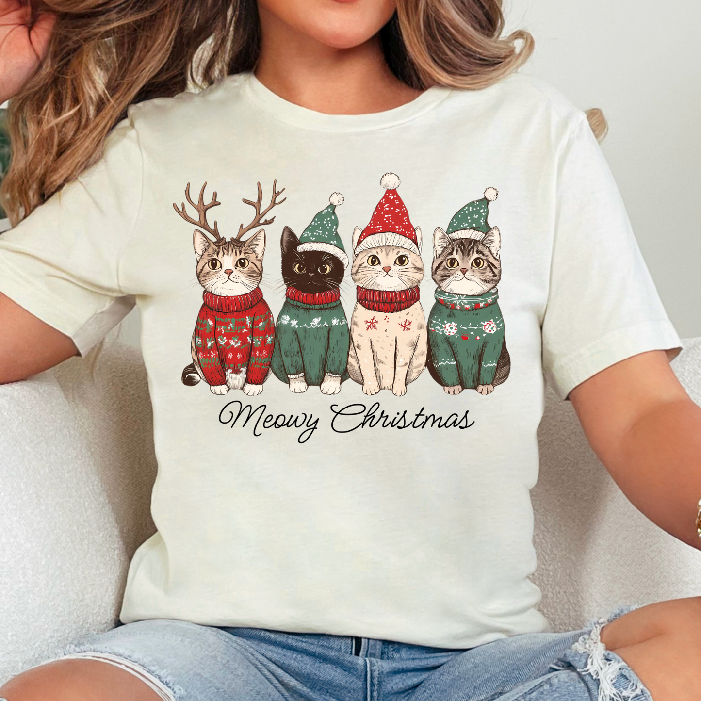 Meowy Christmas Christmas 2025 Graphic Tee | Bella Canvas