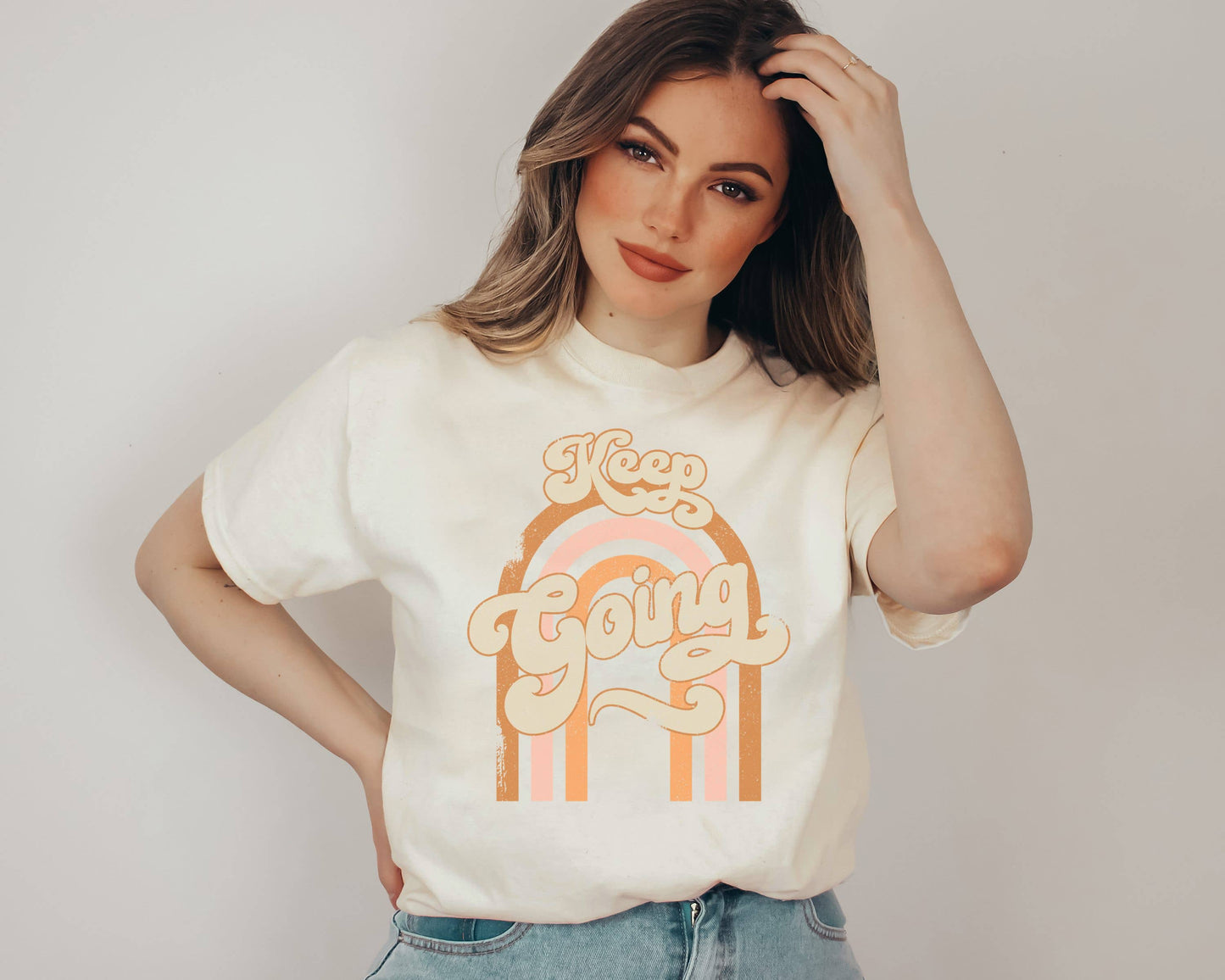 Keep Going Rainbow Tee | Retro Shirt