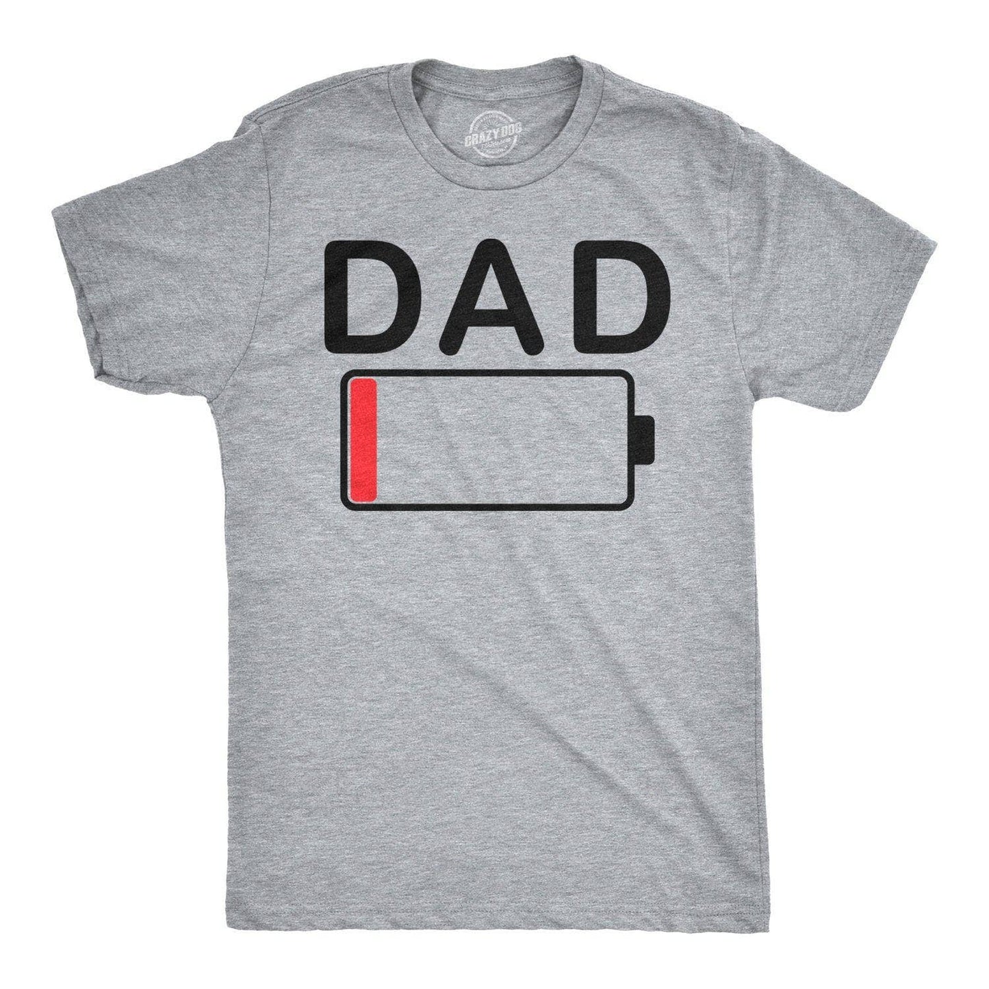 Dad Battery Low Fathers Day Gift Funny Graphic Mens Tshirt
