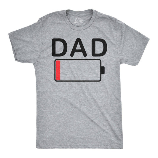 Dad Battery Low Fathers Day Gift Funny Graphic Mens Tshirt