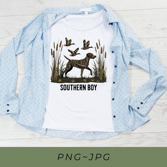 Southern Boy Hunting Dog Camouflage T-Shirt Sweatshirt