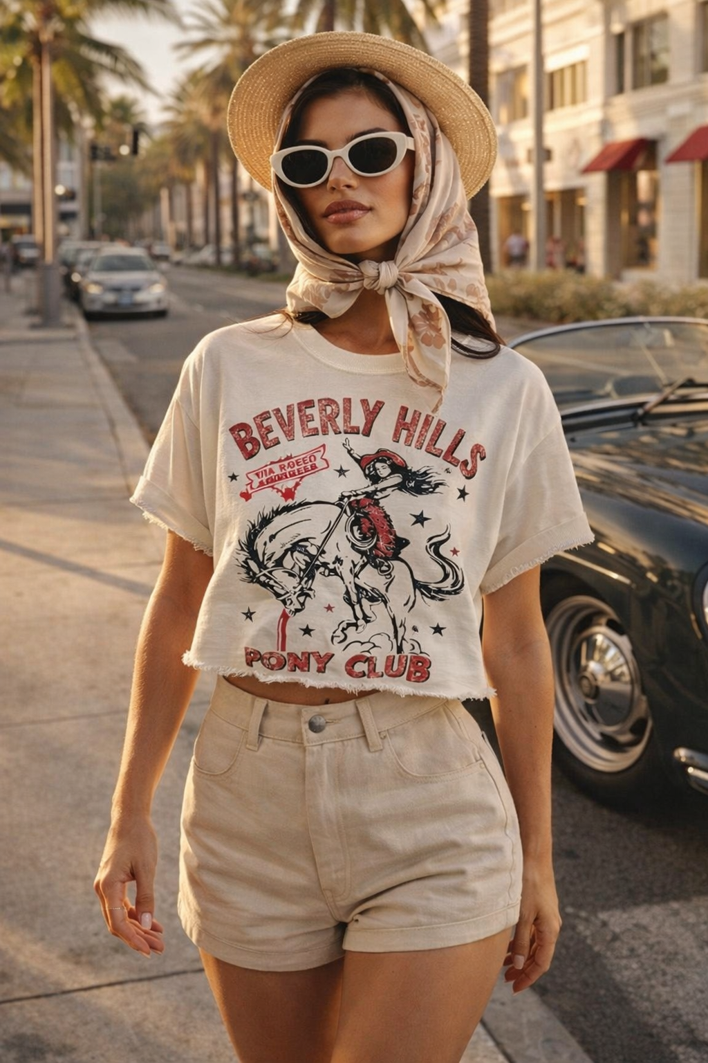 Beverly Hills Pony Club Relaxed Crop T-Shirt