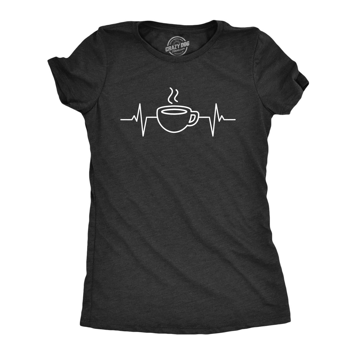 Coffee Heart Beat Women's Tshirt Coffee Graphic Tee Western
