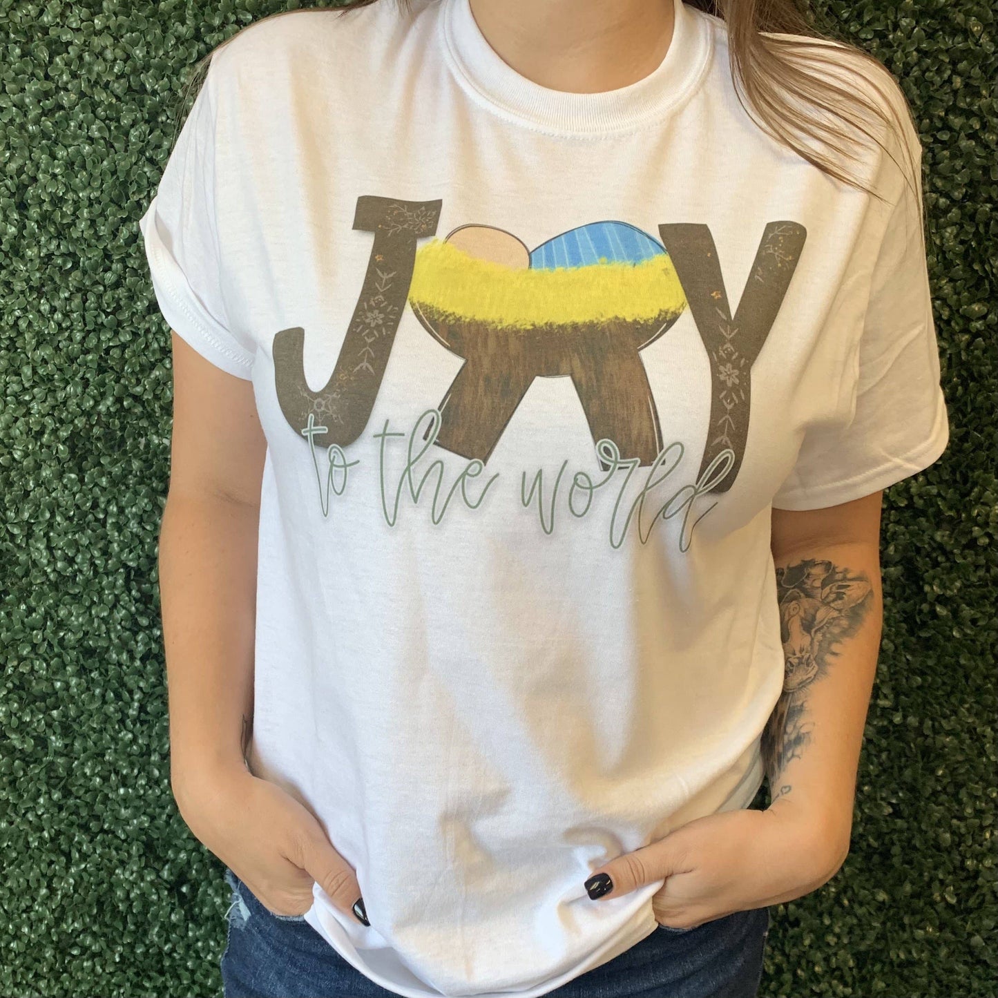 Joy To the World On White Tee