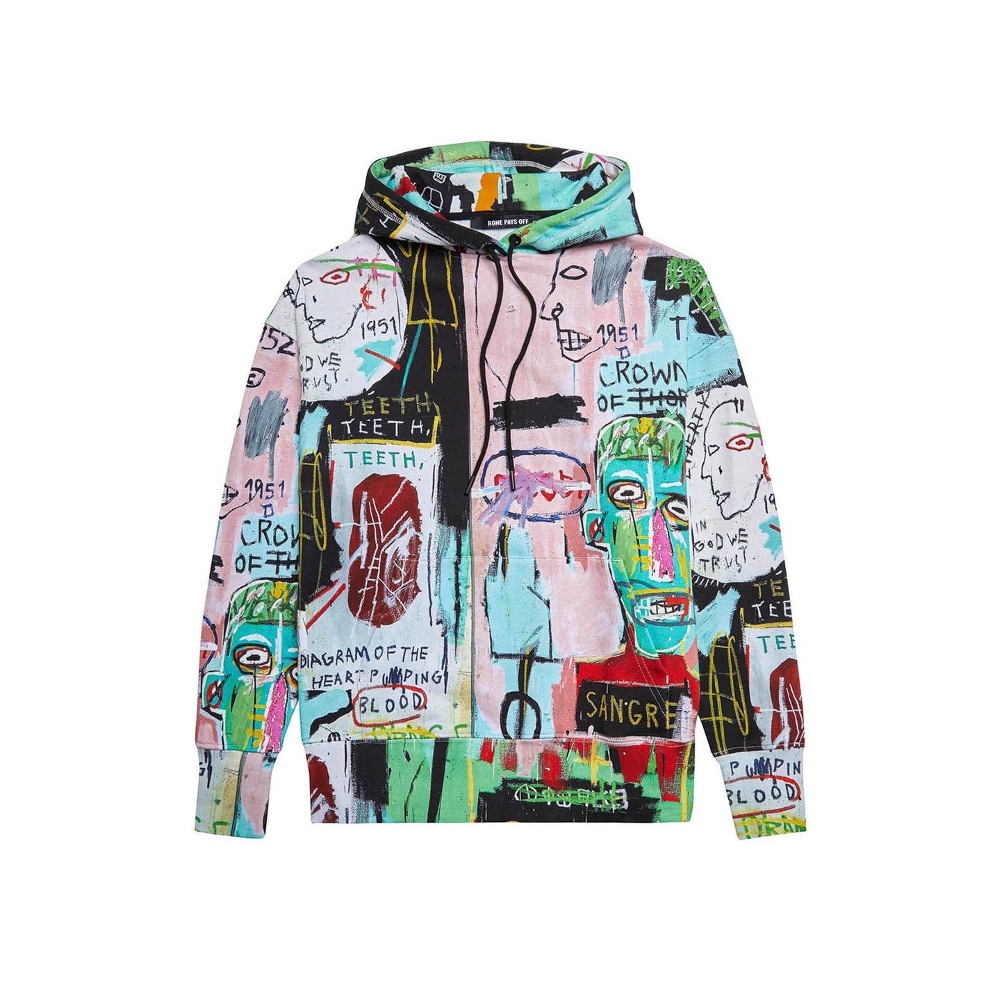 Basquiat "in Italian" All-Over Print Hoodie