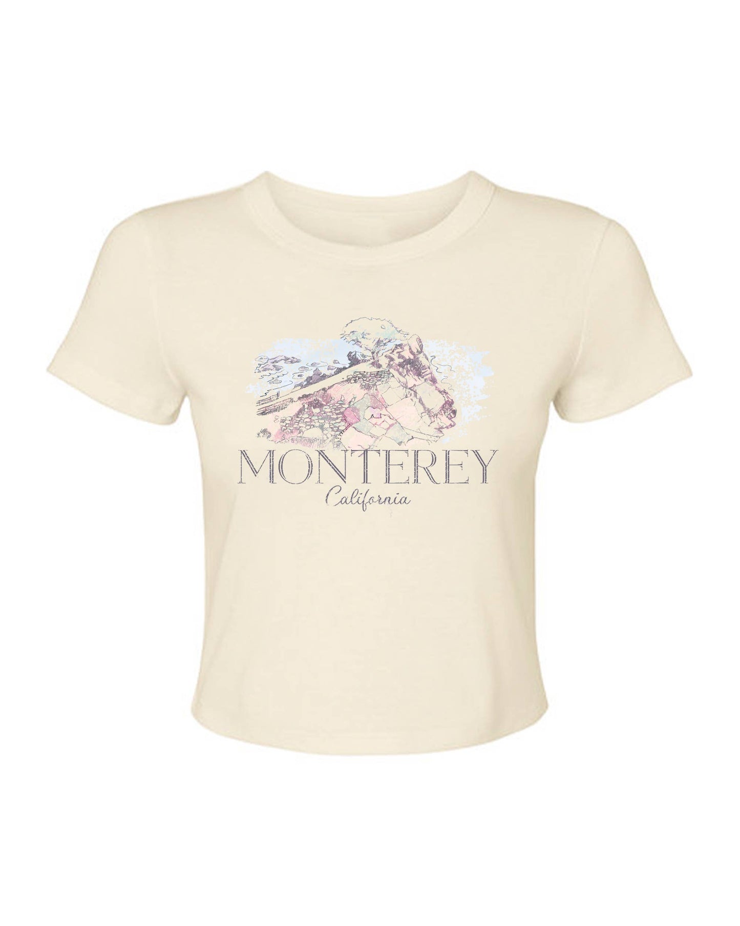Monterey Off White Micro Cropped Graphic Tee