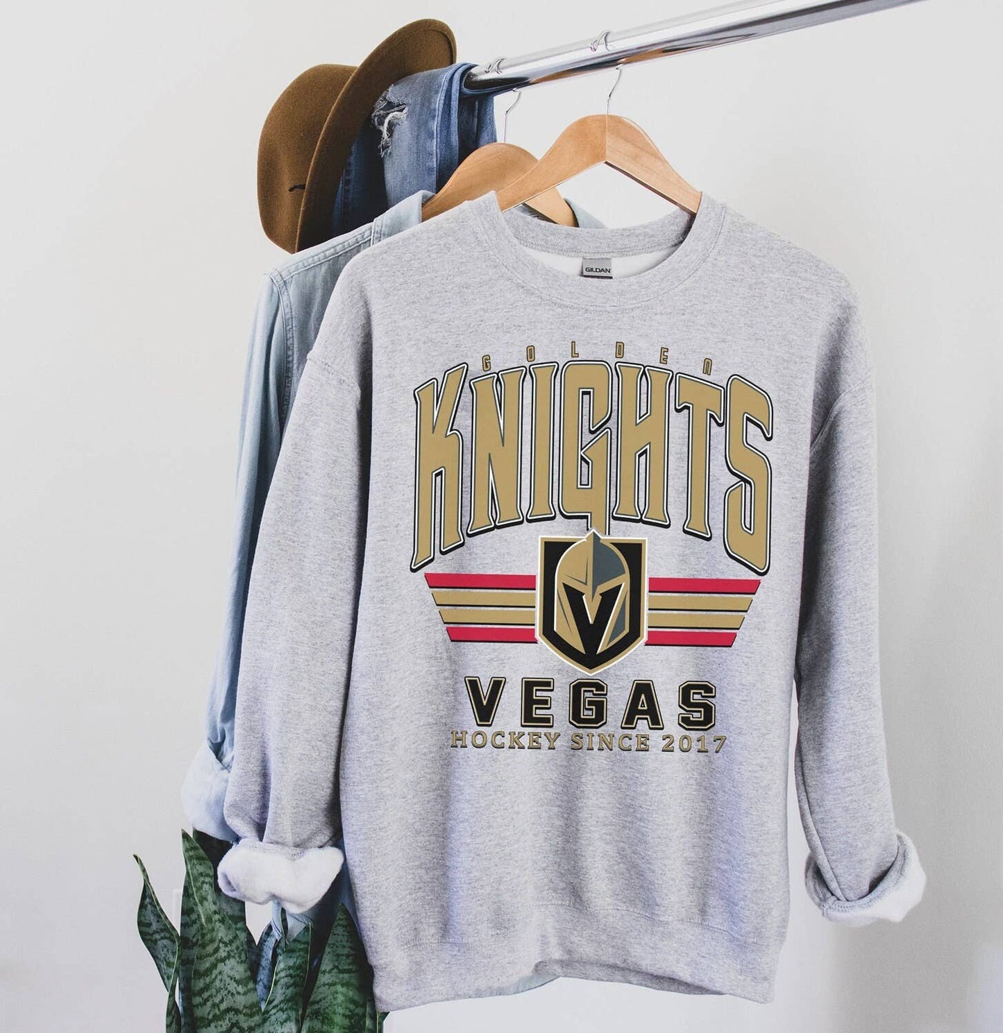 Vegas Hockey Sweatshirt  Golden Knights Crewneck Gift Fans