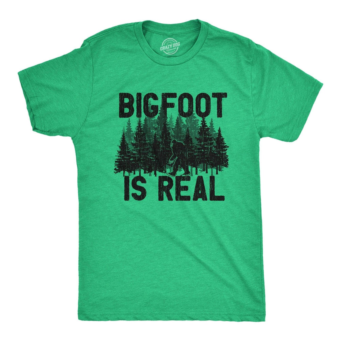 Bigfoot Is Real Men's Tshirt Sarcastic Graphic Tee Western T