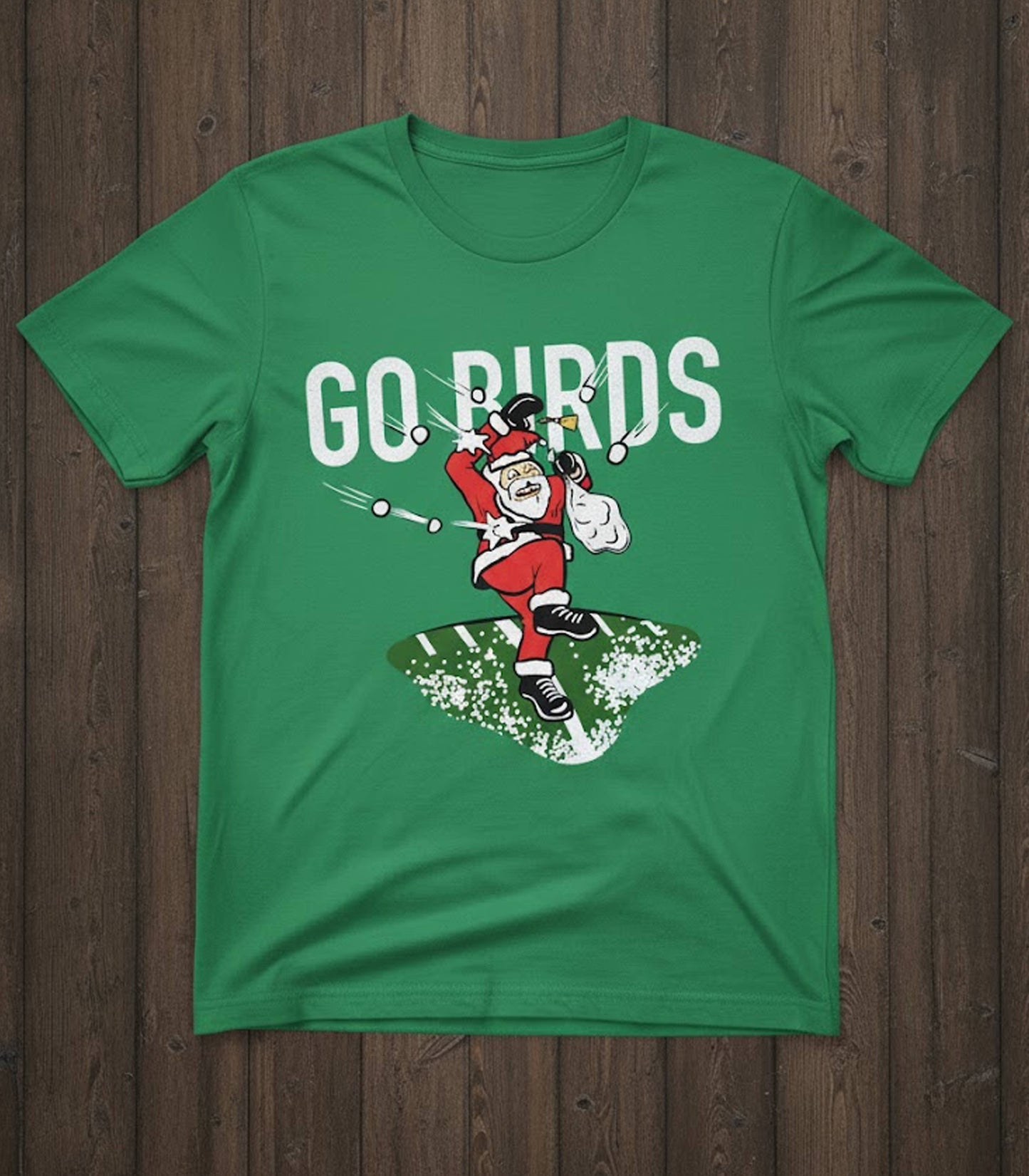 Go Birds Snowball Santa Football Christmas T-Shirt