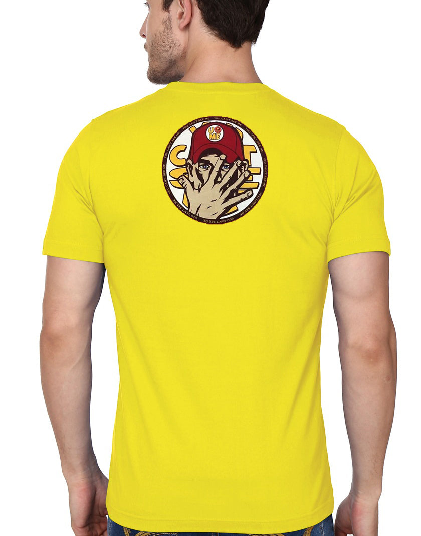 Never Give Up Half Sleeve Yellow T-Shirt