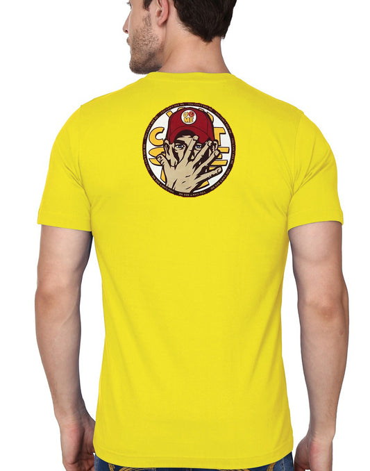 Never Give Up Half Sleeve Yellow T-Shirt