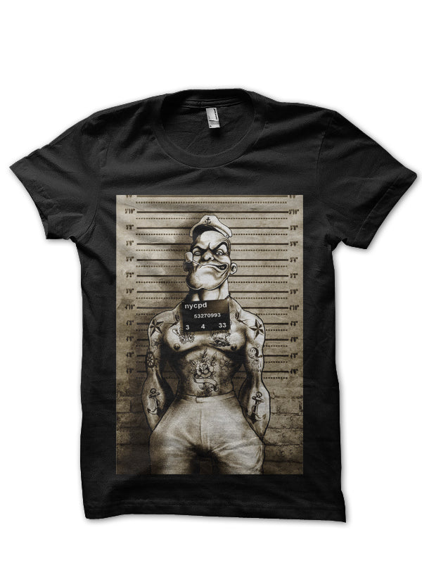 Badass Popeye Black Tee (Grey & White Available)