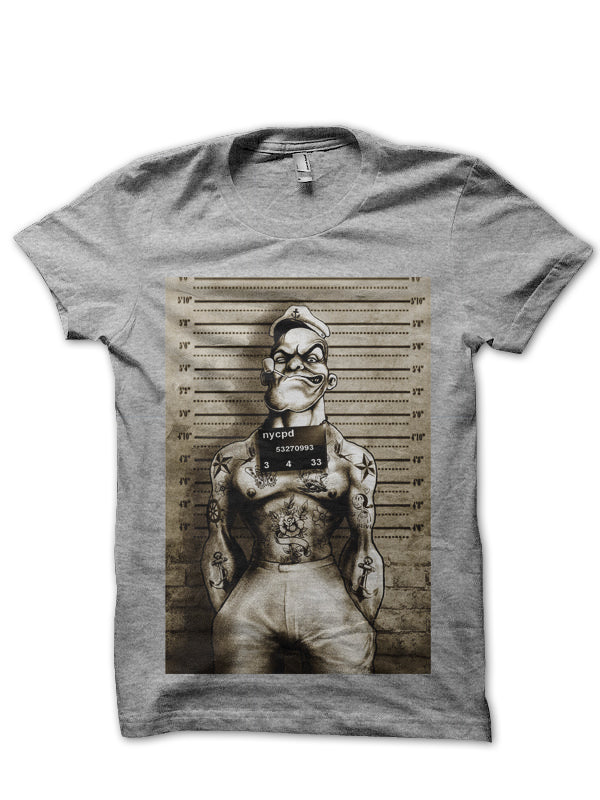 Badass Popeye Black Tee (Grey & White Available)