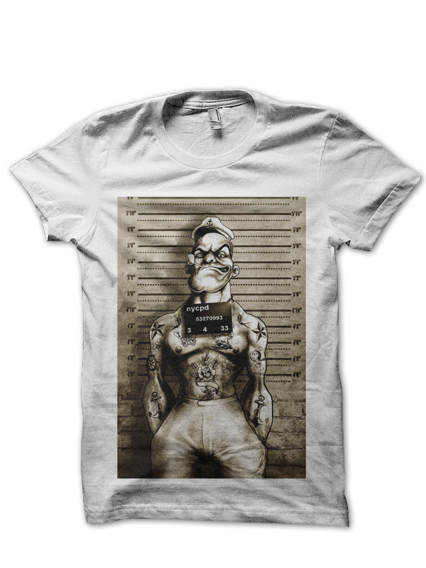 Badass Popeye Black Tee (Grey & White Available)
