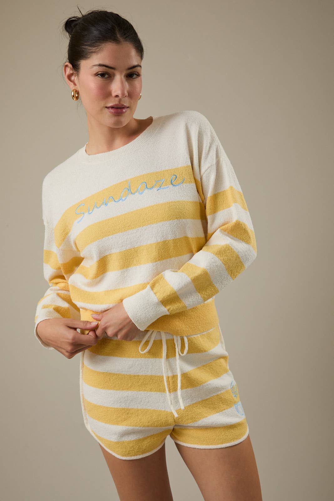 Round Neck Long Sleeve "Sundaze" Sweater Top