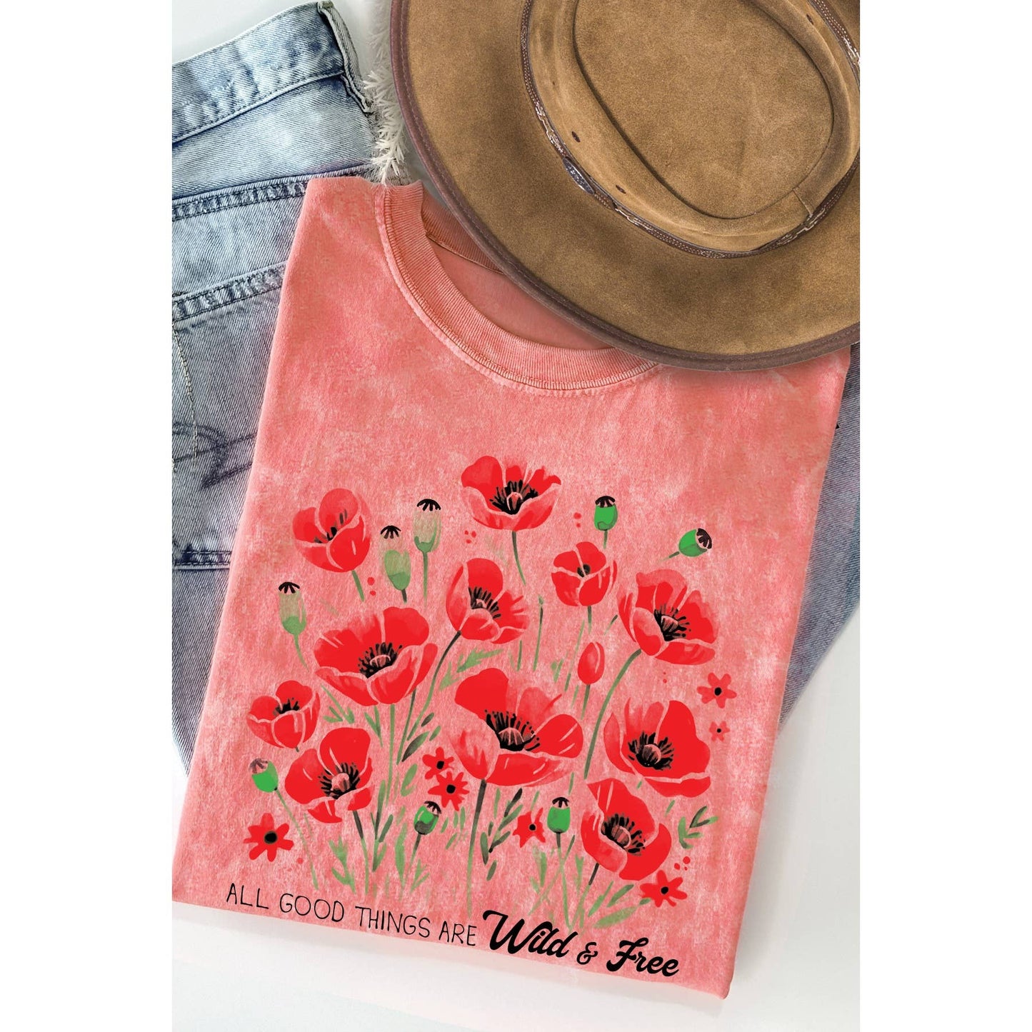 All Good Things Are Wild and Free Mineral Washed T Shirt